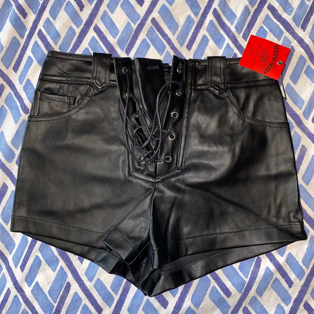 Forever 21 Black Leather Shorts